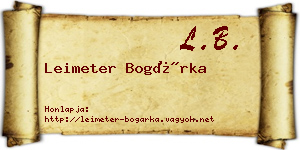 Leimeter Bogárka névjegykártya